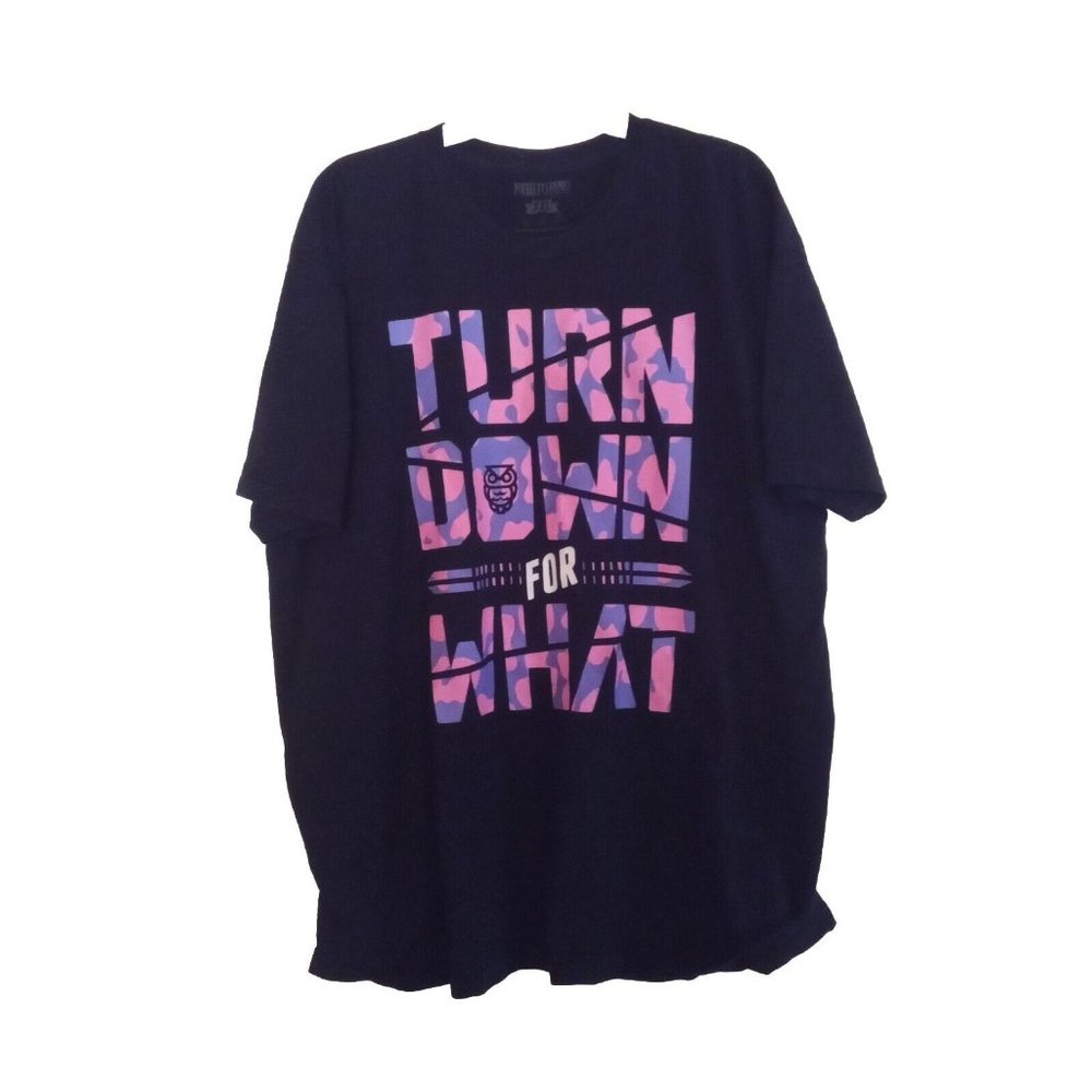Nghtbrnd Turn Down for What Black Graphic Tshirt 2XL (21"W x 29"L